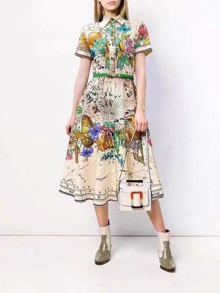 

2023 latest jungle print vintage garden dress business leisure suitable, Black;gray