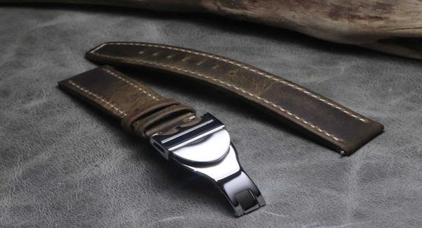 

20 21 22mm genuine leather hand stitching vintage watch straps watchbands universal wristband high grade buckle for tudor series h6062442, Silver