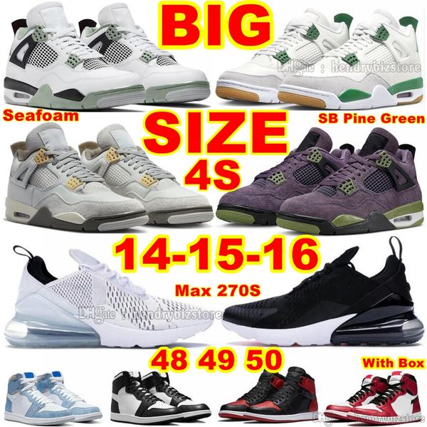 

big long size 14 15 16 basketball shoes 4s seafoam pine green canyon purple se craft pn dust midnight navy motorsports thunder eur 48 49 50, Black