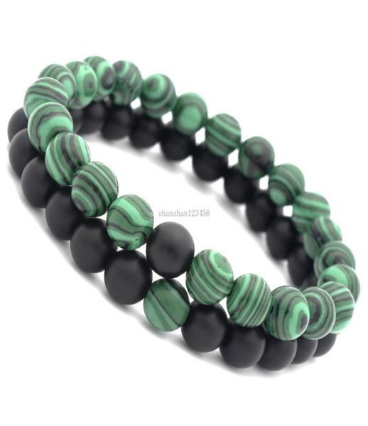 

yinyang stone beads bracelet black malachite bracelet fashion jewelry women mens bracelets will and sandy new9904357