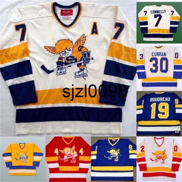 

sj98 mens minnesota fighting saints jersey 10 ted hampson 14 dave keon 19 bruce boudreau 20 jack carlson 35 john garrett retro hockey jersey, Black