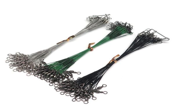 

24pcslot fishing lure trace wire leader line swivel tackle spinner shark spinning with 15cm 23cm 30cm2400329