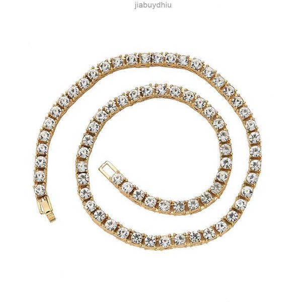 

wholesale men's hip hop jewelry cadenas de tenis heladas 1 row rhinestone tennis necklace, Silver