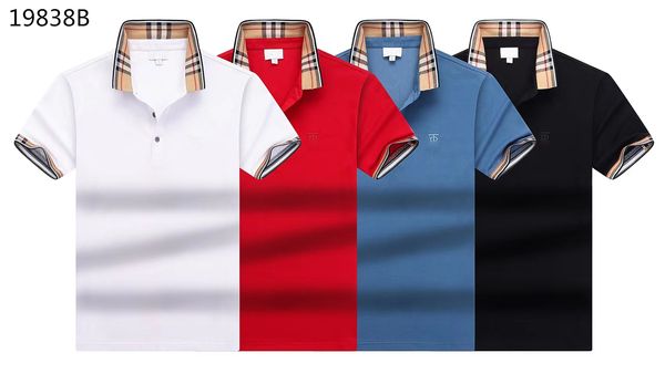 

30% off new designer men's t-shirt polo black and white red blue fashion casual upscale 100% cotton breathable anti-wrinkle slim-fit co, White;black