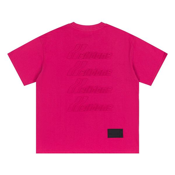 

well done fashion casual back letter bullet screen embossed short sleeve round neck high street loose versatile couple t-shirt, White;black