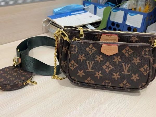 

women designer bag pochette crossbody leather bag handbag wallet on chain strap purse shoulder bags messenger classic 3pcs 3 piece set lady