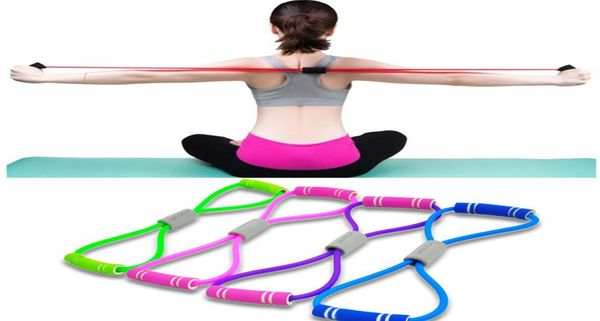 

yoga gum fitness resistance 8 word chest expander rope workout muscle fitness rubber elastic bands for sports exercise fy70337499711