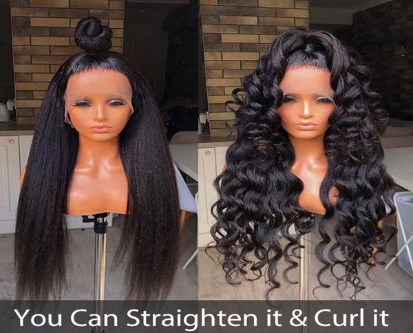 

kinky straight wig full lace human hair wigs for black women 250 density u part wig yaki full lace wig lace front wigs everbeauty8143490, Black;brown