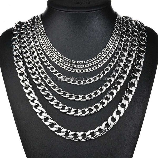 

rq stainless steel chain necklaces for women men long hip hop necklace on the neck fashion jewelry accessories friends gifts, Silver