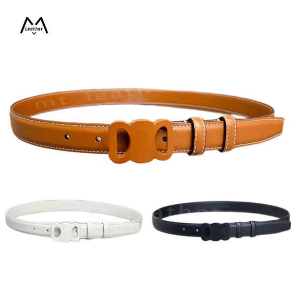 

female designer belt fashion belt for female designer leather belt gold silver black white brown smooth buckle belt 1.8cm 2.5cm thin waist b, Black;brown
