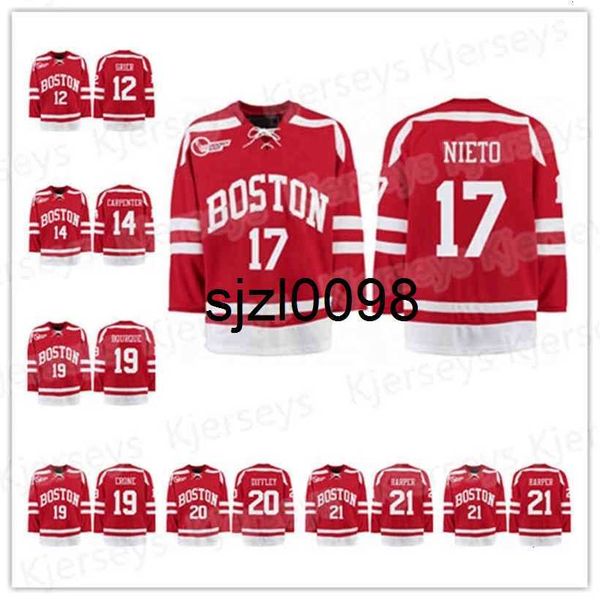 

sj98 ceodante fabbro boston university terriers jersey bobo carpenter witkowski joel farabee mark cheremeta hugo blixt patrick harper jake o, Black