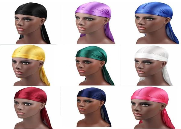 

new fashion men boys satin bandana turban wigs men silky headwear headband pirate hat hair accessories 23 colors1264542, Blue;gray