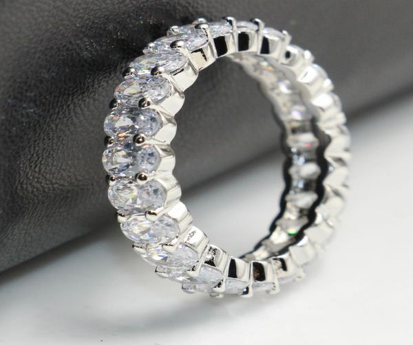 

fashion vintage fashion jewelry real 925 sterling silver princess white z cz diamond eternity women wedding engagement band r8156468, Slivery;golden
