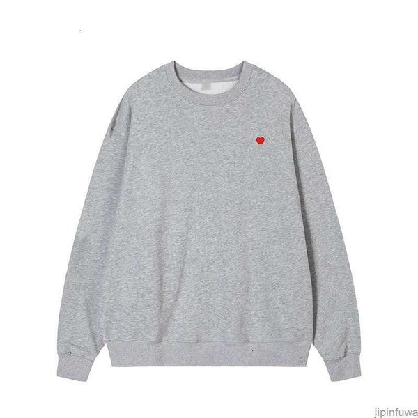 

amis paris hoodie amies de coeur fashion hooded quality sweater embroidered red love winter neck jumper couple sweatshirts tcm4, Black