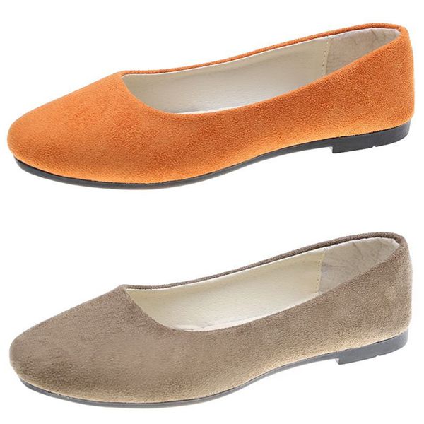 

fashionable candy colored flat bottomed work shoes brown pink black cyan gold comfortable suede cloth faced women's shoes, student shoe