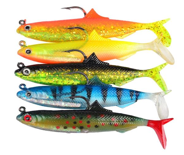 

10pcs mixed color fishing bionic soft baits 105cm 21g soft lead fishing lures wobblers artificial silicone baits4599217