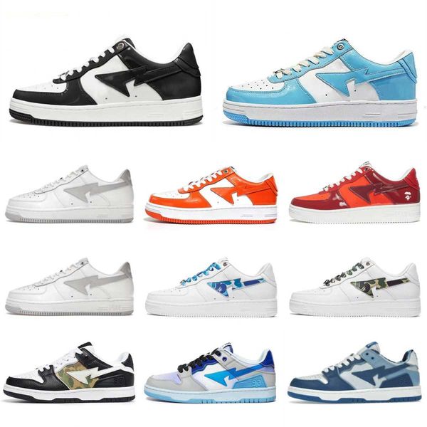 

mens tracksuits trainers bapestas sports casual shoes jjjjound bapesta low men women italy stas sk8 color camo combo pink runner patent leat, Gray