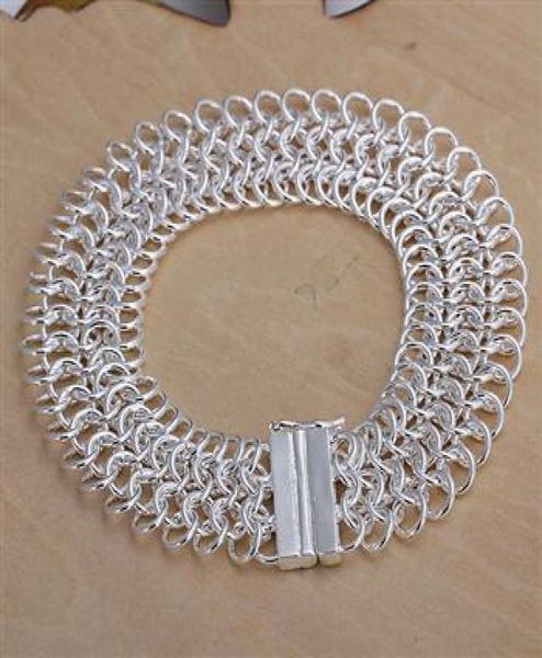 

whole retail lowest christmas gift 925 silver bracelet large0053990825, Black