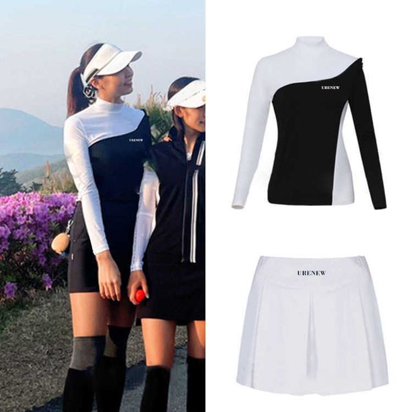 

customized quick dry golf sport patchwork turtleneck golf shirts womenii, White