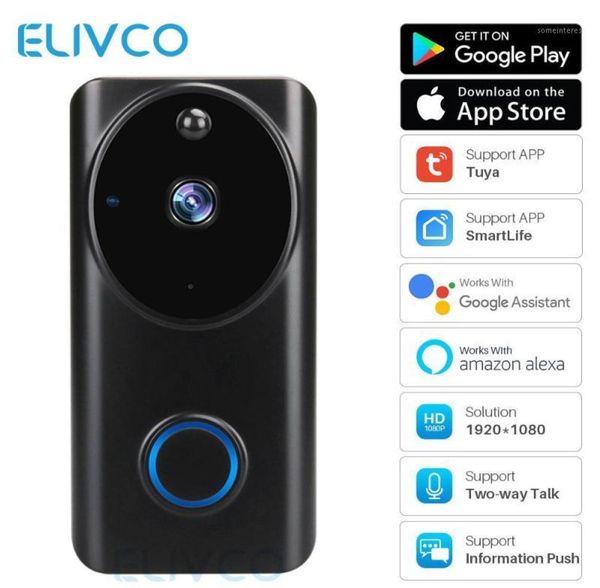 

video door phones tuya wifi doorbell works with alexa google assistant 1080p smart intercom bell home security ip camera monitor18967542