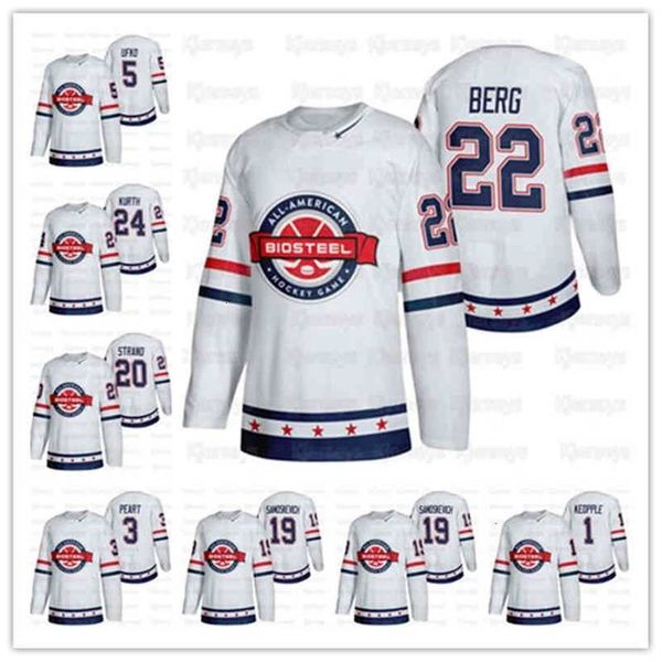 

c2604 customized usa team white 2021 biosteel all-american game hockey jersey remington keopple daniel laatsch jack peart cooper wylie ryan, Black