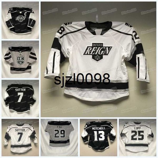 

sj98 ceowmitness ontario reign hockey jersey ahl t.j. tynan martin frk tyler madden vladimir tkachev sean durzi gabriel vilardi samuel fagem, Black