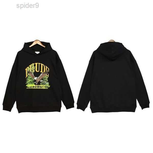 

2023 rhude hoodies mens hoodie designer casual sweatshirts with printing us size s-xl 8 eca1, Black