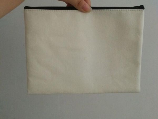 

10pcs 710in white cotton canvas cosmetic bags diy women blank plain zipper makeup bag phone clutch bag gift organizer cases9388795