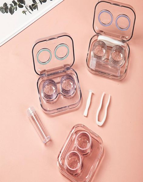

fashion contact lens cases kit transparent portable storage package nursing liquid bottle container travel lenses eyewear accessor6507433