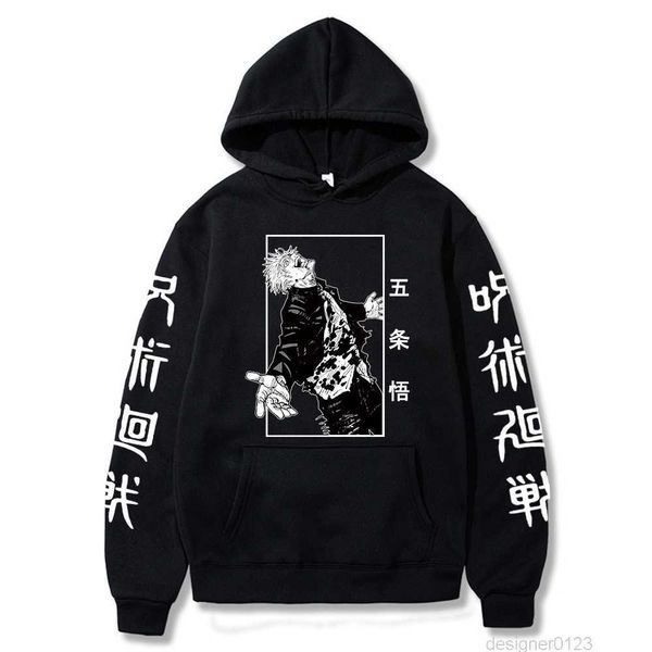 

2021 japanese anime hoodies jujutsu kaisen satoru gojo graphic hoodie sweatshirts male, Black