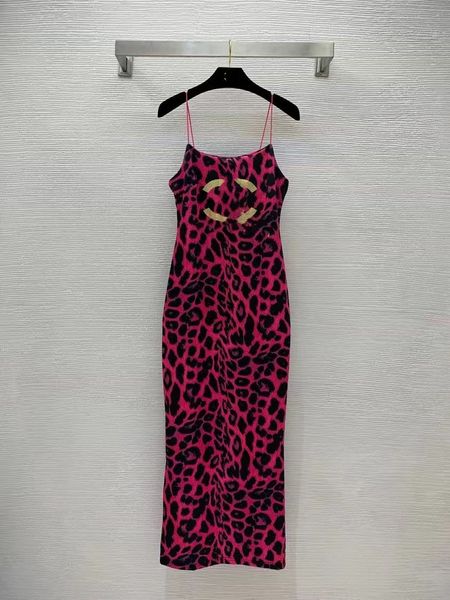 

2023 summer new strap dress small fragrant gold leopard pattern spicy girl coat wrapped hip strap long dress, Black;gray
