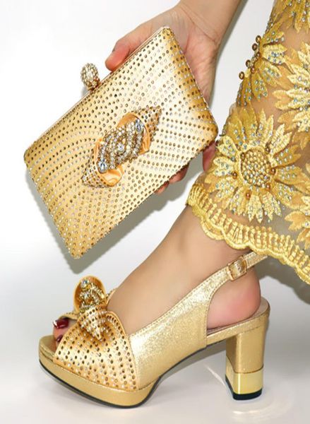 

italian shoes and bags to match shoes with bag set decorated with rhinestone nigerian women wedding shoes setjn1398925376, Black