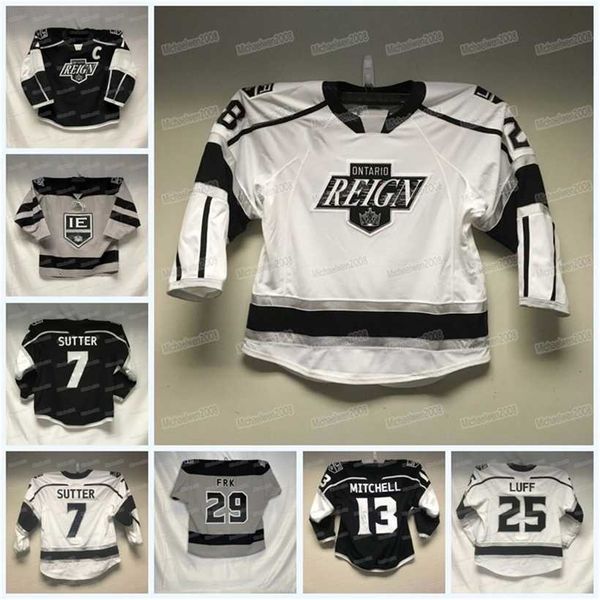 

c2604 wmitness ontario reign hockey jersey ahl t.j. tynan martin frk tyler madden vladimir tkachev sean durzi gabriel vilardi samuel fagemo, Black