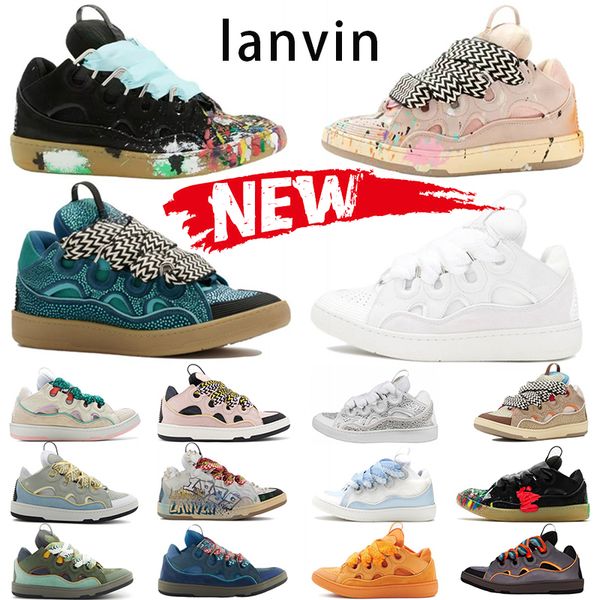 

designer shoes womens mens shoes luxury casual shoe plate-forme scarpe lan vin sneaker embossed leather curb calfskin stretch chaussures rub, Black