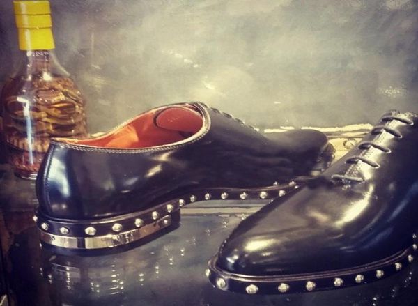 

rivets cowhide shoes men 2022 fashion gentlemen derby shoes cow leather handmade formal suit dress shoes7887717, Black