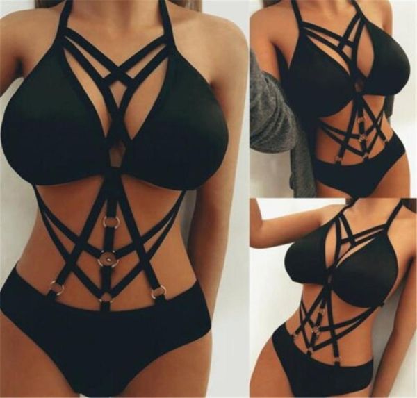 

womens summer punk bra body bondage bodysuit lingerie dress babydoll nightwear onepiece suits 20218885183