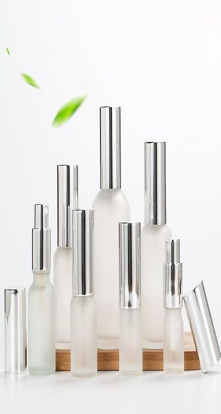 

20ml 30ml 50ml spray bottleslotion pump glass bottle for perfume pressure frosted glass bottles f23242333011