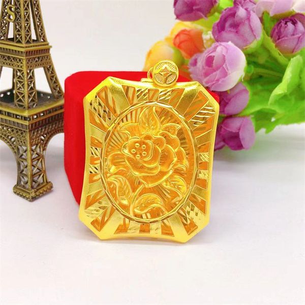 

women pendant flower design classic lady girls 18k gold color luxury jewelry gift, Silver