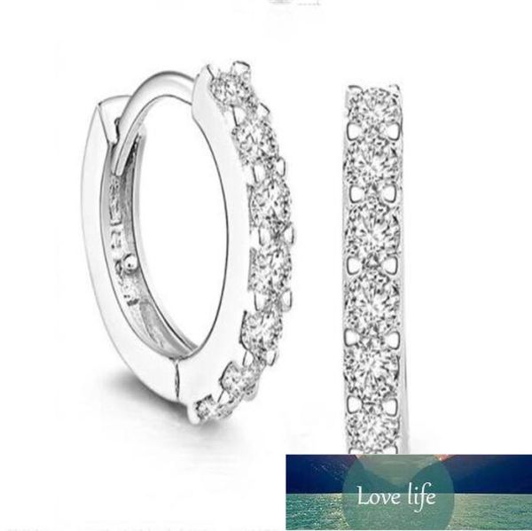 

new fashion 925 sterling silver earrings with full shiny cubic zirconia ear hoops for women lady party wedding jewelry accessory3135283, Golden;silver