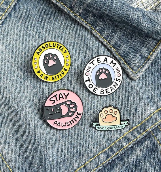 

cute round paw team enamel brooches pin for women girl fashion jewelry accessories metal vintage brooches pins badge whole gif2096899, Gray
