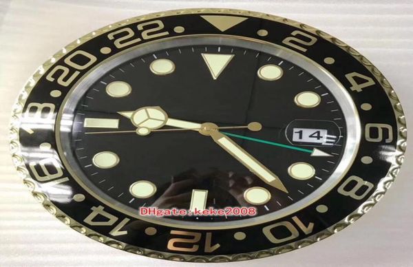 

6 color watch wall clock batman gmt 116710 116718 116719 116713 yellow gold steel 34cm x 5cm blue luminescent magnifying glass d3064137, Slivery;black