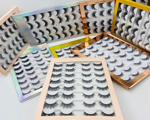 

whole 16pairs fake mink lashes natural faux full strip mink eyelashes curly long make up lashes9236981
