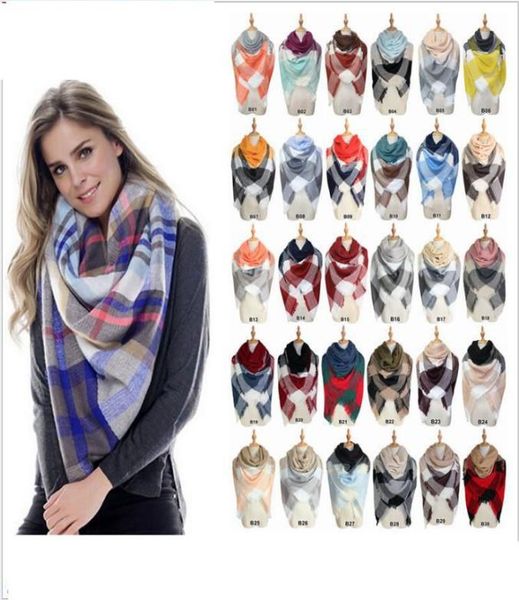 

womens oversized tartan plaid blanket scarf large checked wrap shawl winter warm plaid blanket scarf women tartan tassels scarf kk8792198, Blue;gray