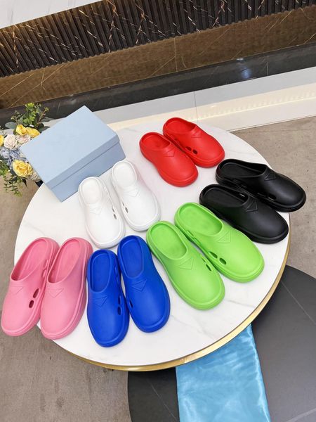 

beach slippers fashion thick bottom designer women shoes cartoon alphabet lady platform sandals leather heels letter slides flat slipper lar, Black