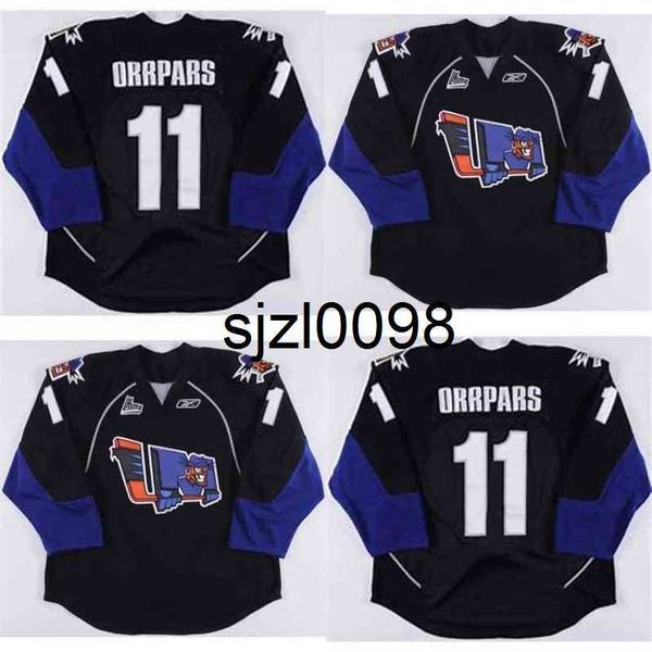 

sj98 lewiston maineiacs jerseys 11 orrpars 100% embroidery cusotm any name any numbe mens womens youth hockey jerseys fast shipping, Black