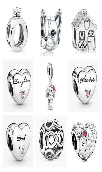 

new popular 925 sterling silver charm crown pet dog house diy beads suitable for primitive pandora bracelet women039s jewelry f5361732, Golden;silver