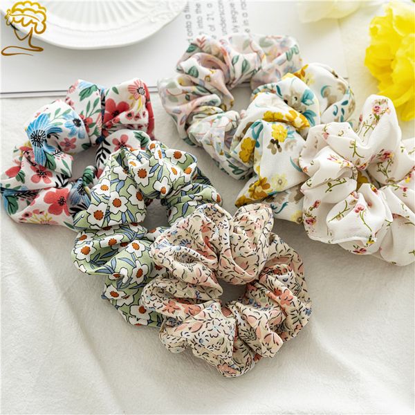 

fashion blogger designer jewelry new chiffon fabric mori series high elasticity hair loop women's simple headband rubber band pony tail, Golden;silver