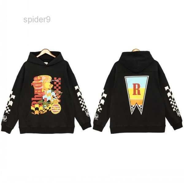 

new mens hoodies rhude hooded men women designer fashion popular letters printing pullover winter hip hop sweatshirts 6 bwf0, Black
