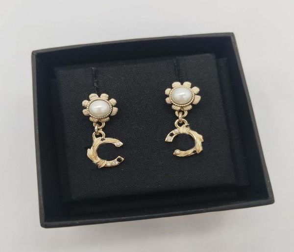

luxury quality charm drop earring with nature shell beads and colorful diamond in 18k gol plated have box stamp ps7299a8255162, Golden