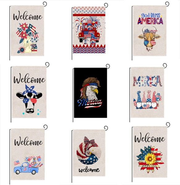 

13 style 4732cm independence day garden flag accessories double sided printing spring and summer outdoor welcome flags8698535, Silver